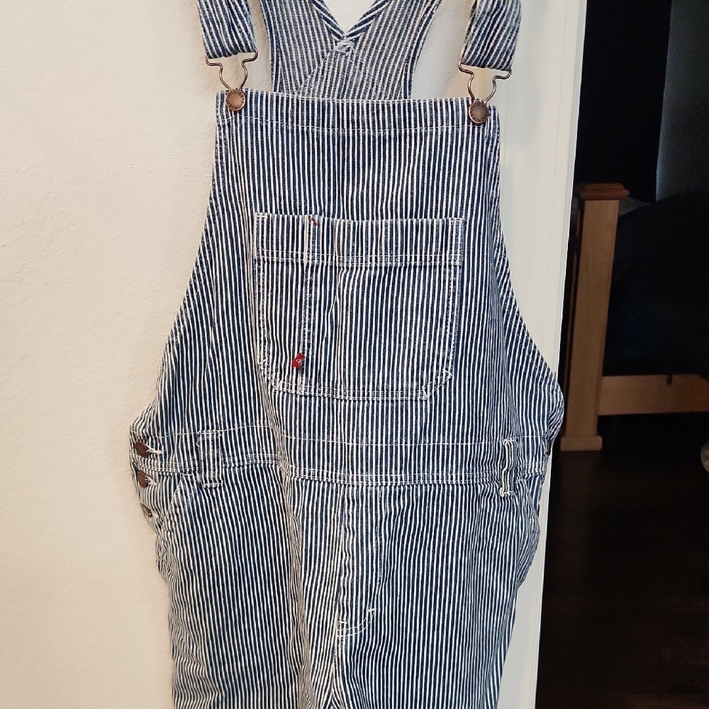 Dickies Blue and White Striped Women's Overalls